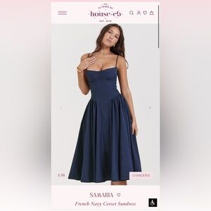 House of CB Navy Corset Midi Dress